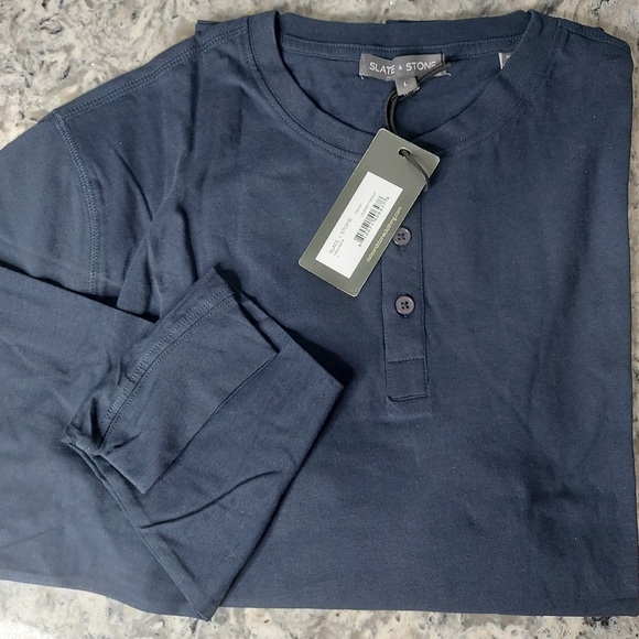Slate & Stone Size Henley Long Sleeve Shirt Large - Picture 4 of 5